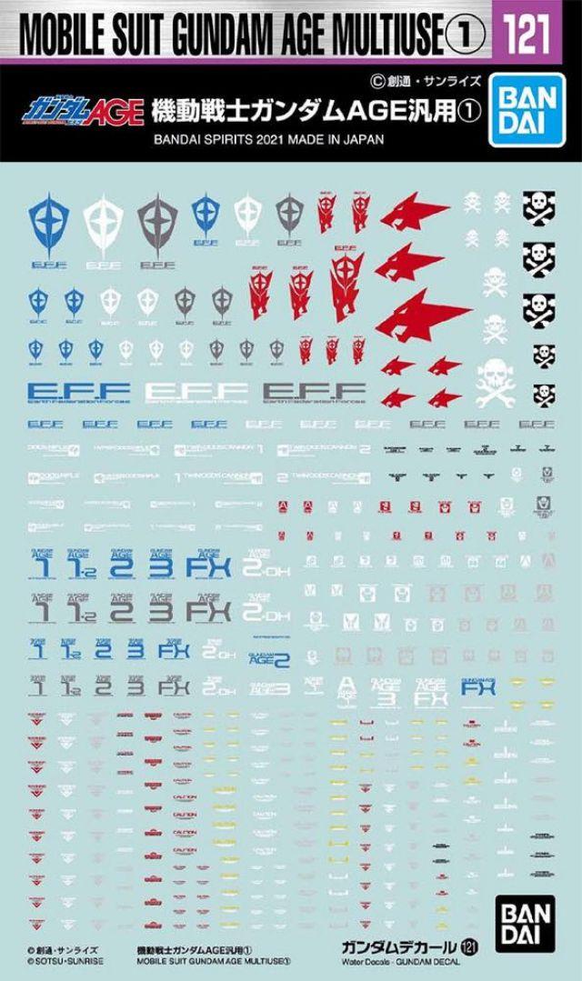 Bandai 2587845 Gundam Decal 121 Mobile Suit Gundam AGE product view 1
