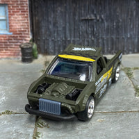 Custom Hot Wheels - Limited Grip Race Truck - Green and Yellow - Chrome Mag Wheels - Rubber Tires