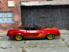 Custom Hot Wheels - Plymouth Barracuda - Red and Orange - Gold 6 Spoke Wheels - Rubber Tires