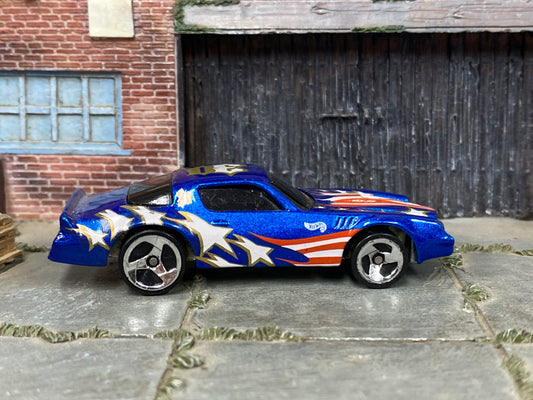 Loose Hot Wheels - Chevy Camaro Z28 - Blue Stars and Stripes