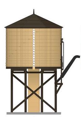 Broadway Limited Imports HO Wood Water Tower - Yellow (Operating/Sound) - product view 1