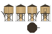 Broadway Limited Imports HO Wood Water Tower - Yellow (Operating/Sound) - product view 2