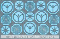 BLMA Models N 48-Inch Fan Grilles with 8-Blade Fans, 5-Pack - product view 1