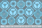 BLMA Models N 48-Inch Fan Grilles with 10-Blade Fans, 5-Pack - product view 1