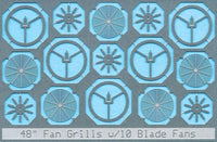 BLMA Models N 48-Inch Fan Grilles with 10-Blade Fans, 5-Pack - product view 1