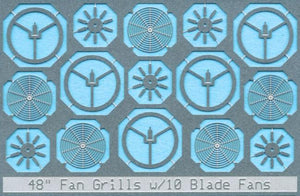BLMA Models N 48-Inch Fan Grilles with 10-Blade Fans, 5-Pack - product view 1