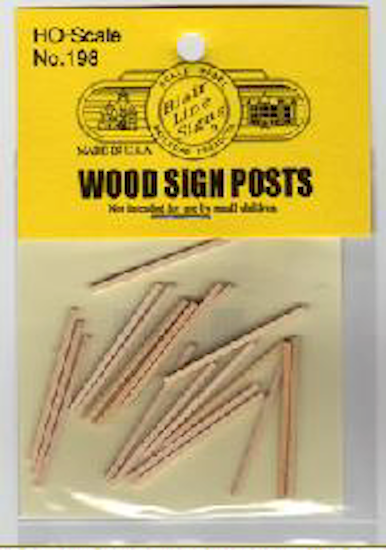 Blair Line HO Scale Wooden Sign Posts for Highway Signs (Sold Separately) – 198 — exact product reference