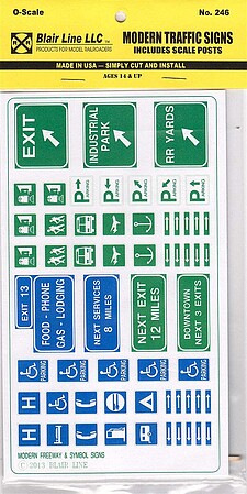 Blair Line 246 O Scale Modern Freeway Signs