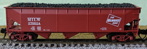 Bluford Shops 74180 N scale MILW 370024: side view with MILW 370024 lettering and coal load.