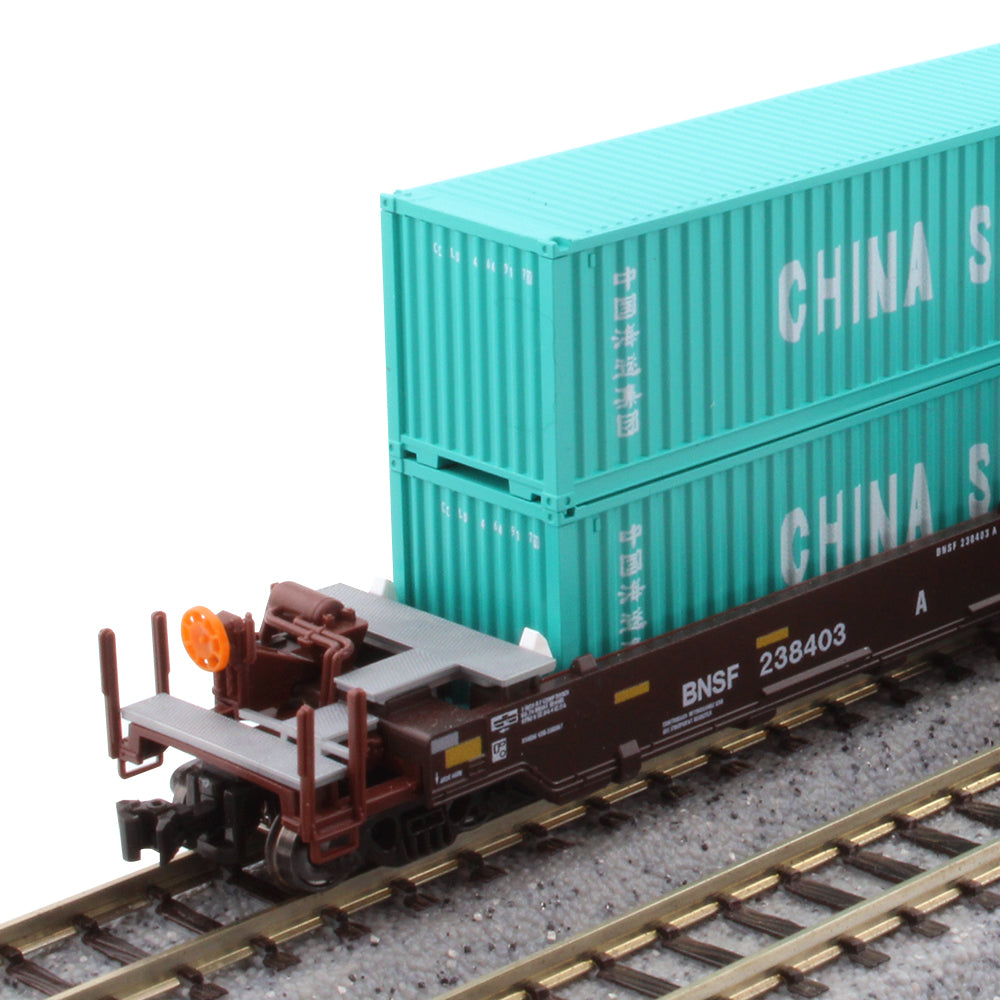 MAXI-I BNSF “Swoosh” 5-Unit Set #238403 w/ China Shipping Containers (106-6210) exact product view 1