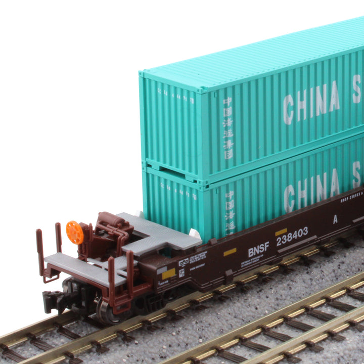 MAXI-I BNSF “Swoosh” 5-Unit Set #238403 w/ China Shipping Containers (106-6210) exact product view 1