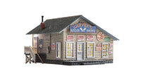 Woodland Scenics BR4958 N scale Carver's Butcher Shoppe, painted front view.