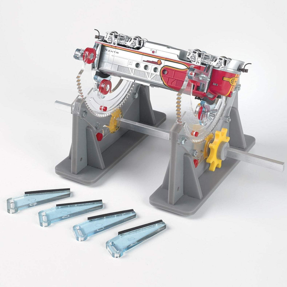 Bachmann 39018 multi-angle rotating locomotive cradle holding a model locomotive