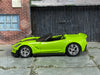 Custom Hot Wheels - Chevy Corvette C7 Z06 Convertible - Green and Black - Chrome AMR Wheels - Rubber Tires