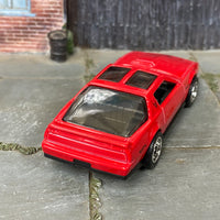 Custom Hot Wheels - 1984 Pontiac Firebird - Red and Black - Chrome Mag Wheels - Rubber Tires