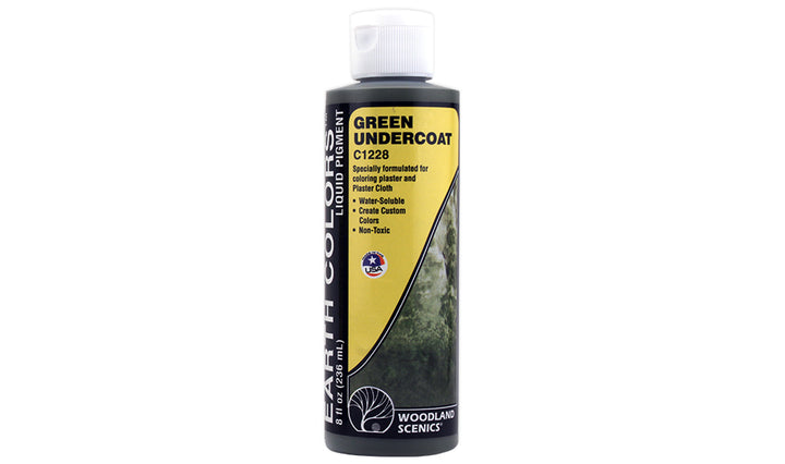 Woodland Scenics C1228 Green Undercoat Earth Colors liquid pigment, 8 fl oz bottle