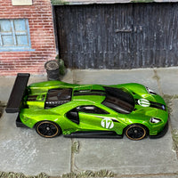 Loose Hot Wheels - 2016 Ford GT Race - Green and Black 17