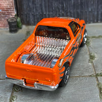 Custom Hot Wheels - 1997 Ford F150 - Harley Orange and Black - Chrome AMR Wheels - Rubber Tires