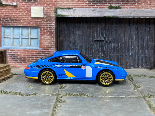 Loose Hot Wheels -1996 Porsche Carrera - Blue, Black and White