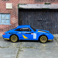 Loose Hot Wheels -1996 Porsche Carrera - Blue, Black and White