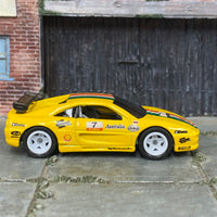 Custom Hot Wheels - Ferrari F355 Challenge - Yellow - White Mag Wheels - Rubber Tires