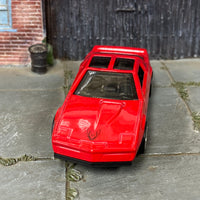 Custom Hot Wheels - 1984 Pontiac Firebird - Red and Black - Chrome Mag Wheels - Rubber Tires