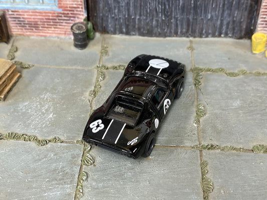 Custom Hot Wheels - Porsche 904 Carrera GTS - Black and White - Gray Mag Wheels - Rubber Tires