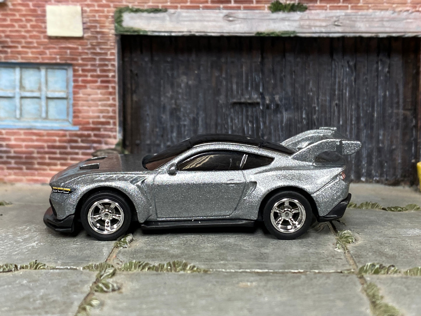 Custom Hot Wheels - Ford Mustang GTD - Silver - Chrome Mag Wheels - Rubber Tires
