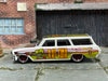 Custom Hot Wheels - 1964 Chevy Nova Wagon - Custom Rat Fink Livery - Dark Red and Chrome Steel Wheels - Rubber Tires