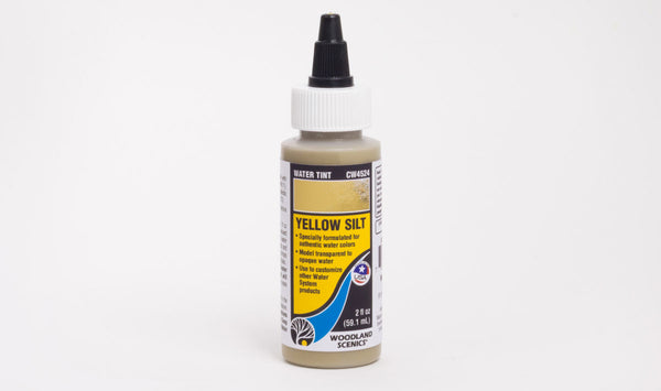 Woodland Scenics CW4524 Yellow Silt Water Tint in its labeled 2 fl oz bottle.