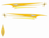 Chrome Comet — Gold & Silver — actual printable decal artwork, enlarged preview
