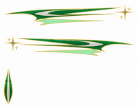 Chrome Comet — Emerald & Silver — actual printable decal artwork, enlarged preview
