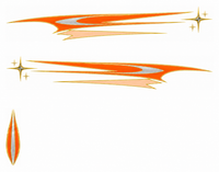 Chrome Comet — Tangerine & Silver — actual printable decal artwork, enlarged preview