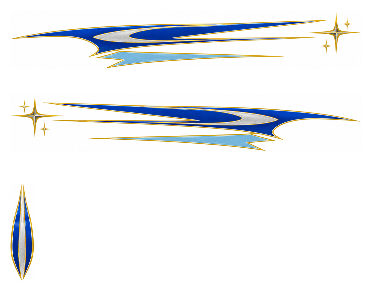 Chrome Comet — Original Cobalt & Silver actual printable decal artwork, enlarged