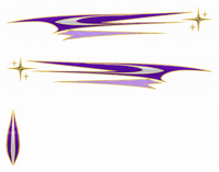 Chrome Comet — Purple & Silver — actual printable decal artwork, enlarged preview