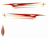 Chrome Comet — Ruby & Silver — actual printable decal artwork, enlarged preview