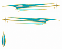 Chrome Comet — Turquoise & Silver — actual printable decal artwork, enlarged preview