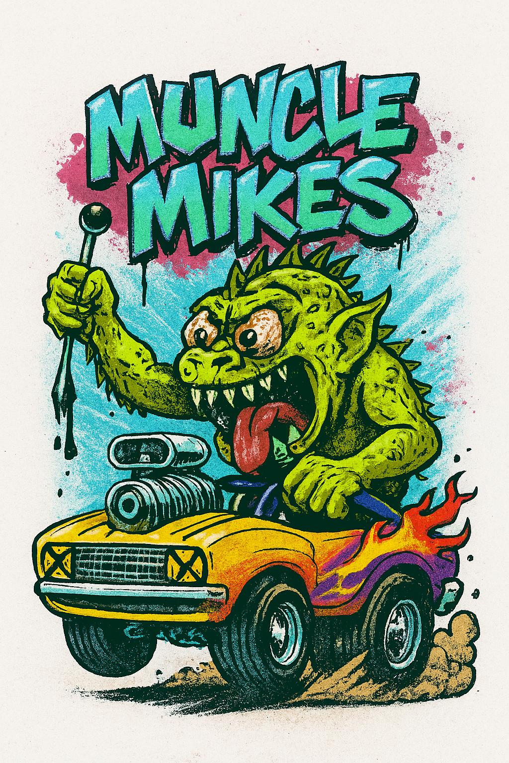 Monster Rods Mayhem shirt showcasing custom hot rod and rat rod illustration