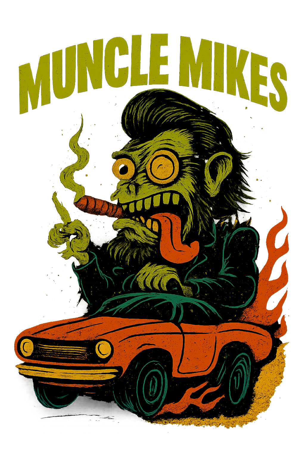 Black Hot Rod shirt with monster rod art, part of Muncle Mikes subscription club