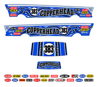 Copperhead – Cobalt & Silver – one complete 1955 gasser decal set