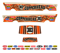 Copperhead – Copper, Black & Ivory – one complete 1955 gasser decal set