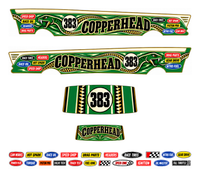 Copperhead – Emerald & Gold – one complete 1955 gasser decal set