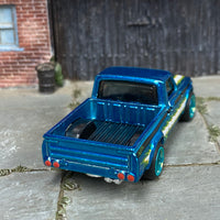 Custom Hot Wheels - Mazda REPU Mini Truck - Blue and Black Ultra Hot - Blue 6 Spoke Wheels - Rubber Tires