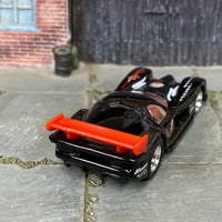 Custom Hot Wheels - Panoz GTR-1 - Black and Red - Chrome Mag Wheels - Rubber Tires