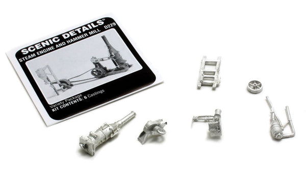 Woodland Scenics D229 HO Steam Engine and Hammer Mill Kit actual unassembled components
