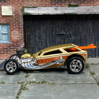 Custom Hot Wheels - Surf Crate - Gold - Chrome AMR Wheels - Rubber Tires
