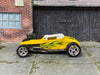 Custom Hot Wheels - Ford Track T T-Bucket - Yellow and White - Chrome Mag Wheels - Rubber Tires