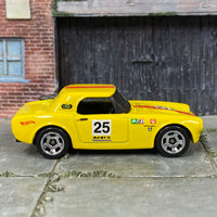 Loose Hot Wheels - Honda S800 RACING - Yellow and Red 25