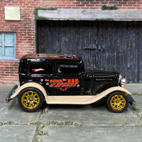 Custom Hot Wheels - 1930 Ford Model A - Black and Tan "The good, The Bad and the Speedy" - Gold Mag Wheels - Rubber Tires