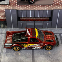 Loose Hot Wheels - Limited Grip Race Truck - Dark Red and Yellow